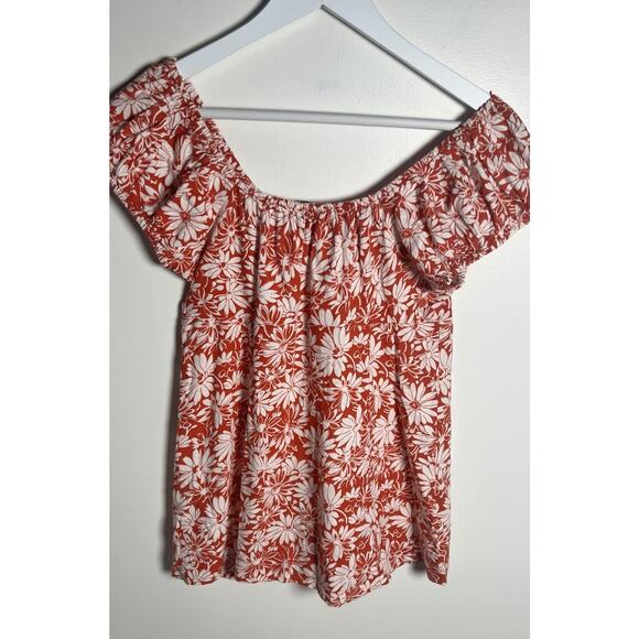 Madewell Margie Mini Dress In Abstract‎ Flora Orange Floral Linen Blend Size 2 - Picture 6 of 11